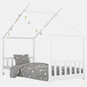 vidaXL Estrutura de cama para crianças 70x140 cm pinho maciço branco