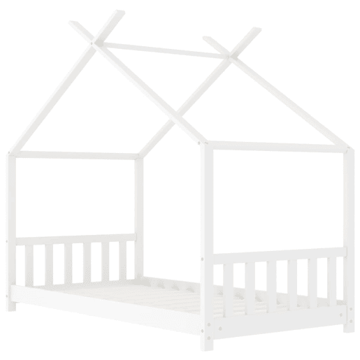 vidaXL Estrutura de cama para crianças 70x140 cm pinho maciço branco