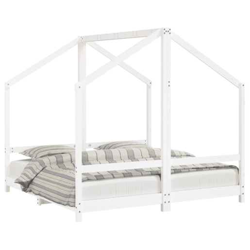 vidaXL Estrutura de cama infantil 2x(80x160) cm pinho maciço branco vidaXL Estrutura de cama infantil 2x(80x160) cm pinho maciço branco