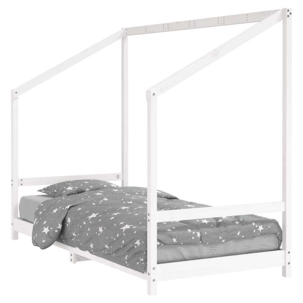 vidaxl estructura de cama para ninos madera de pino blanco 90x200 cm