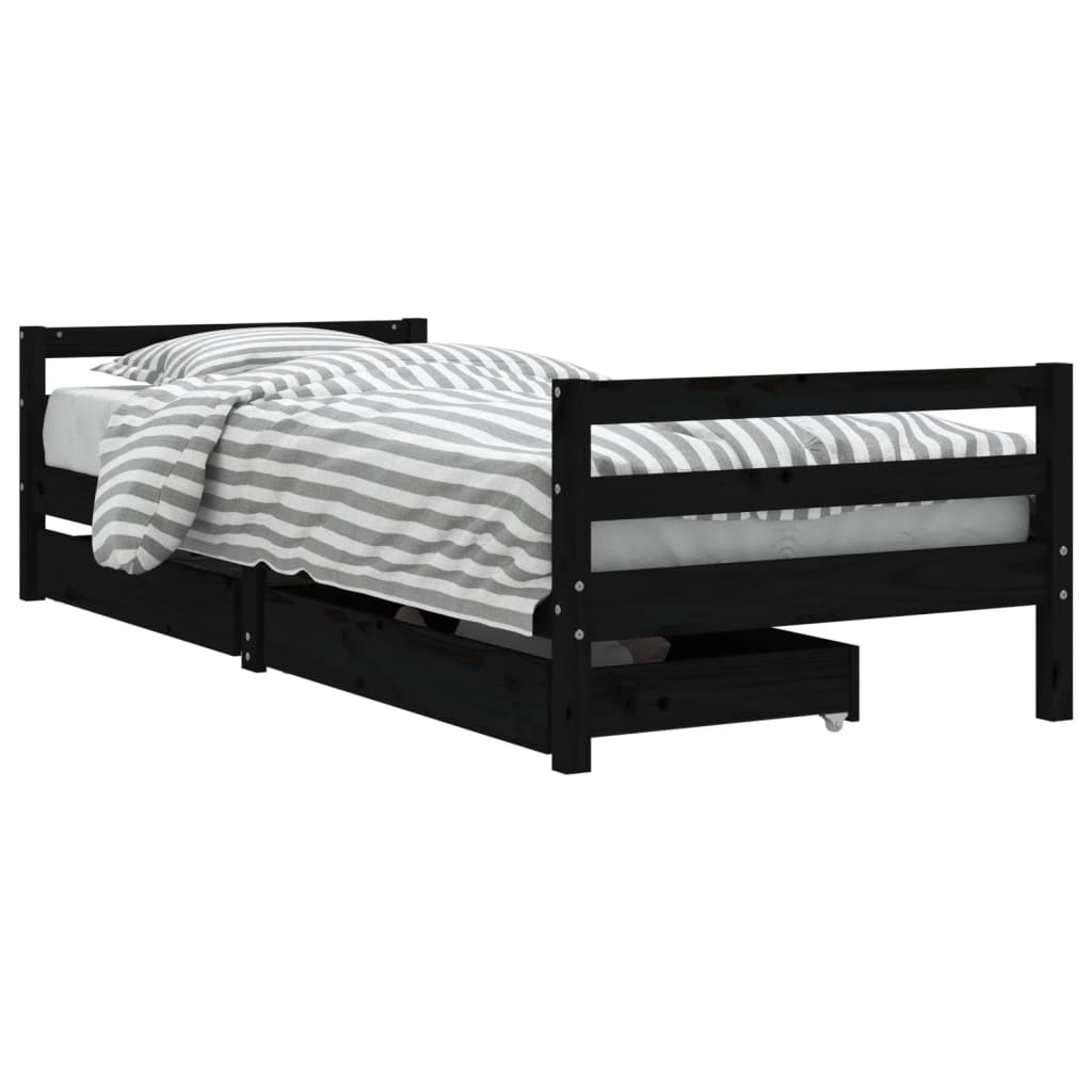 Estructura De Cama Para Niños 206x85 Negro