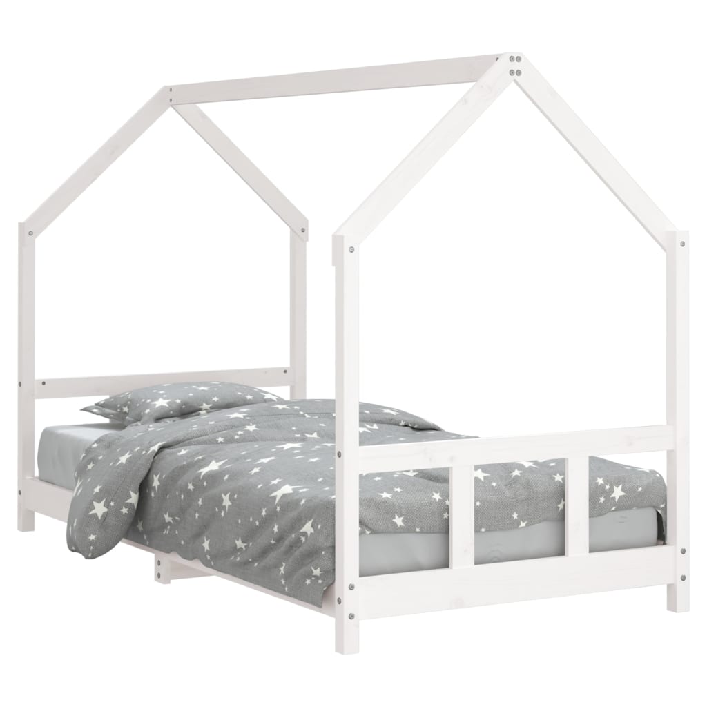 Vidaxl estructura de cama para niños madera de pino blanco 90x200 cm