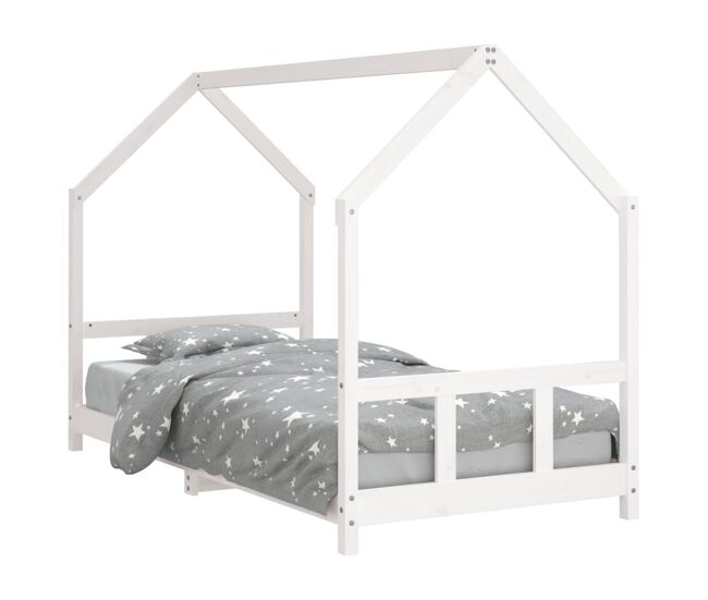Vidaxl estructura de cama para niños madera de pino blanco 90x200 cm
