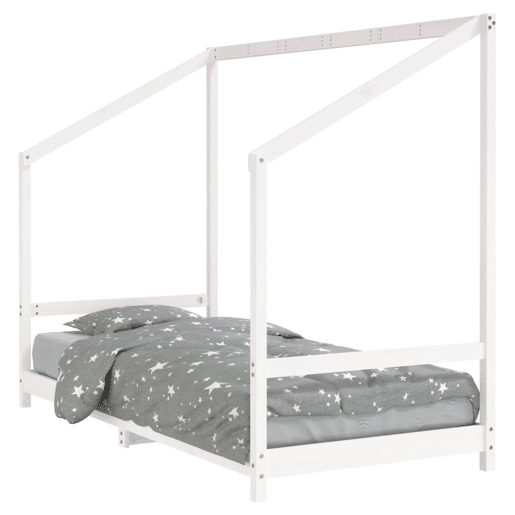 vidaXL Estrutura de cama infantil 90x190 cm pinho maciço branco