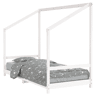vidaXL Estrutura de cama infantil 90x190 cm pinho maciço branco