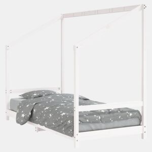 vidaXL Estrutura de cama infantil 90x190 cm pinho maciço branco
