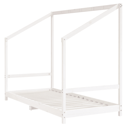 vidaXL Estrutura de cama infantil 90x190 cm pinho maciço branco