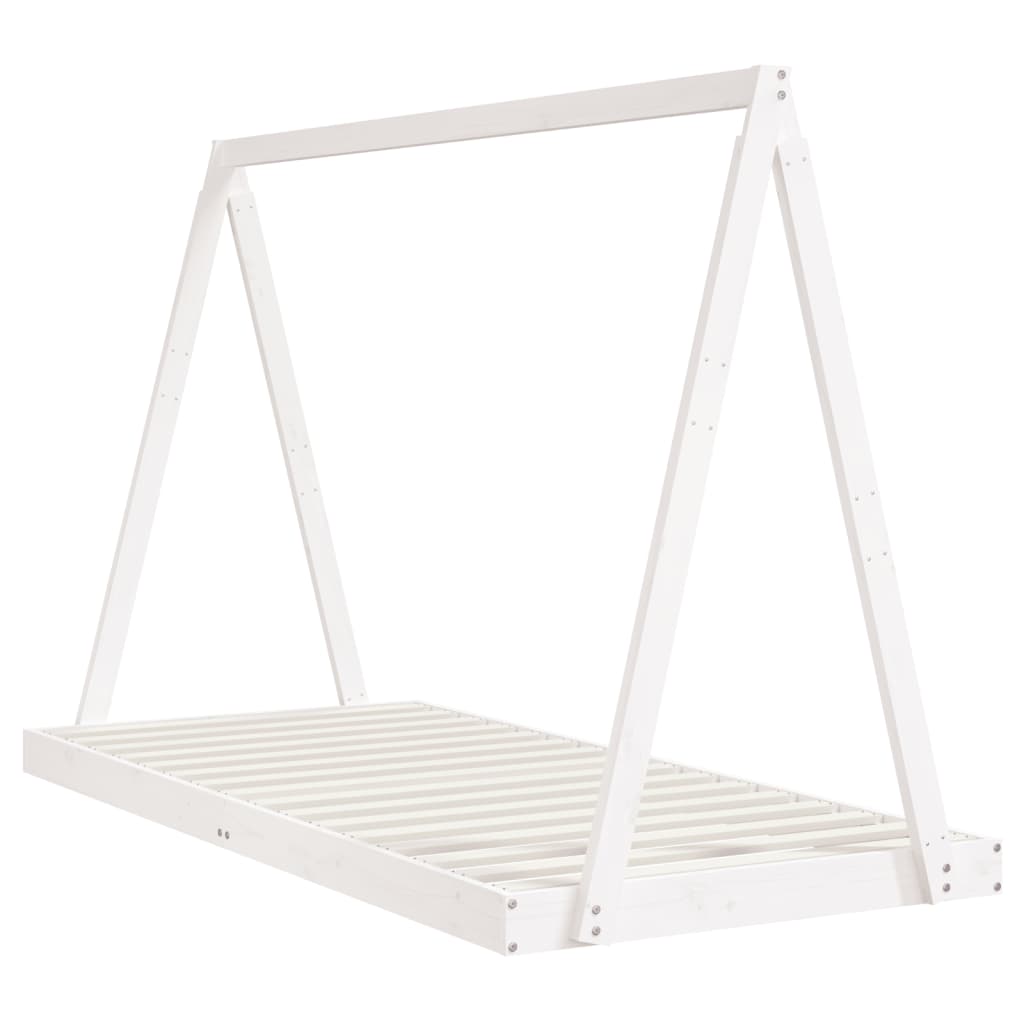 Vidaxl estructura de cama para niños madera de pino blanco 90x200 cm