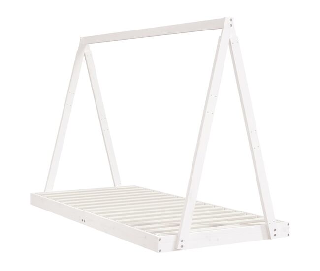Vidaxl estructura de cama para niños madera de pino blanco 90x200 cm