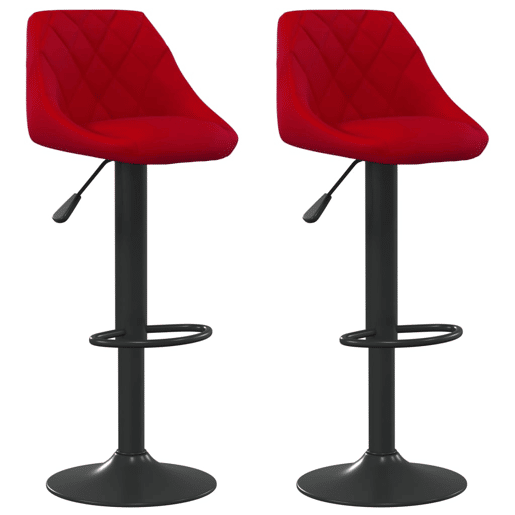 vidaXL Bancos de bar 2 pcs veludo vermelho tinto