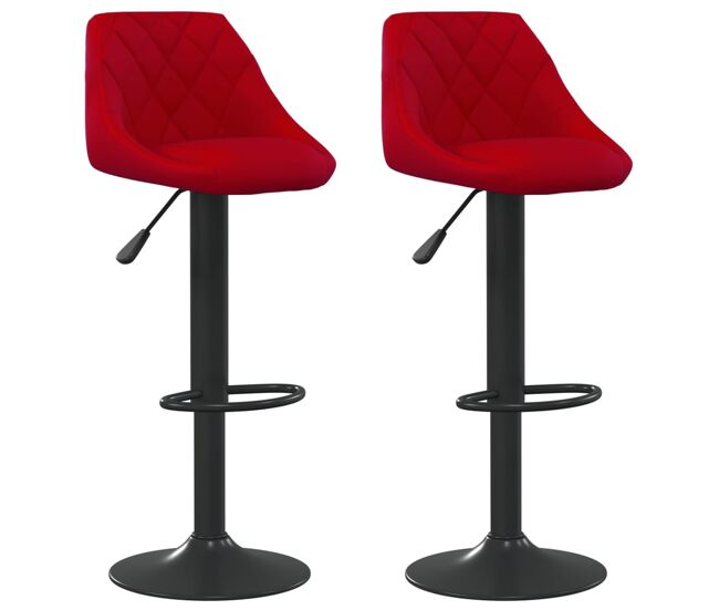 Vidaxl taburetes de cocina 2 unidades terciopelo rojo vino tinto