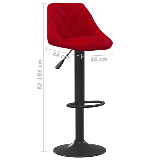 vidaXL Bancos de bar 2 pcs veludo vermelho tinto