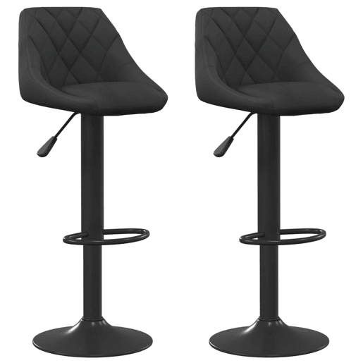 vidaXL Bancos de bar 2 pcs veludo preto