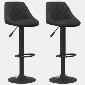 vidaXL Bancos de bar 2 pcs veludo preto