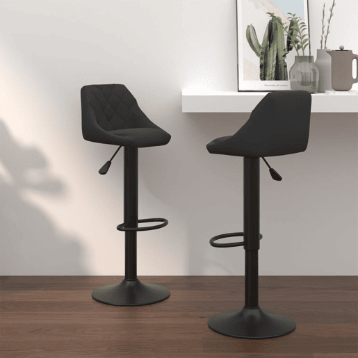 vidaXL Bancos de bar 2 pcs veludo preto