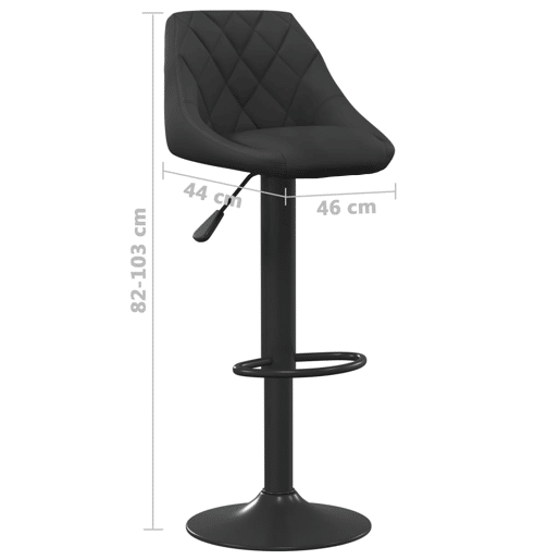 vidaXL Bancos de bar 2 pcs veludo preto