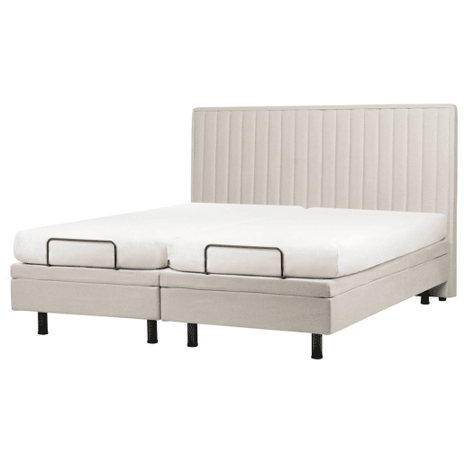 Cama ajustável Tecido DUKE II 180 x 200 cm Creme claro