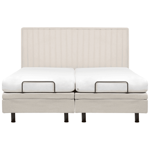Cama ajustável Tecido DUKE II 180 x 200 cm Creme claro
