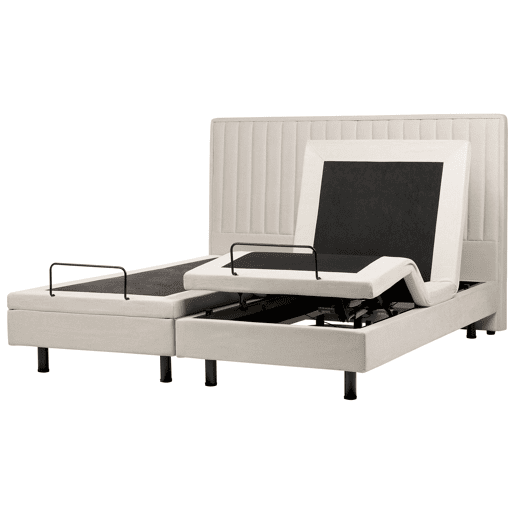 Cama ajustável Tecido DUKE II 180 x 200 cm Creme claro