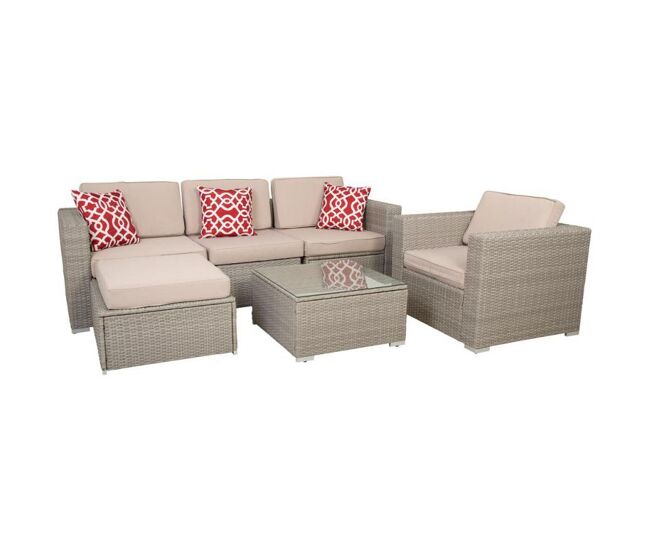 Set mesa , sofá, sillón y reposapiés