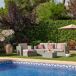 Set mesa , sofá, sillón y reposapiés Set mesa , sofá, sillón y reposapiés Gris