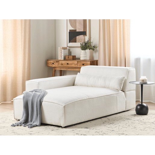 Beliani Chaise longue à direita Bouclé HELLNAR