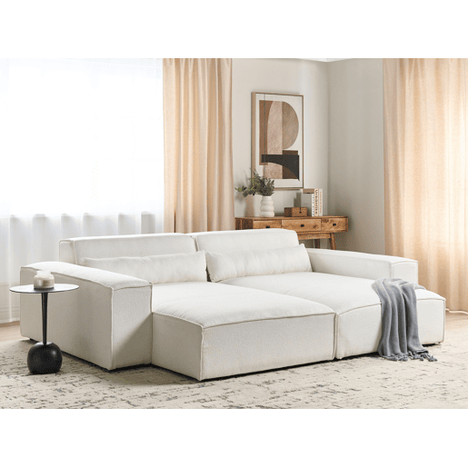 Beliani Chaise longue à direita Bouclé HELLNAR