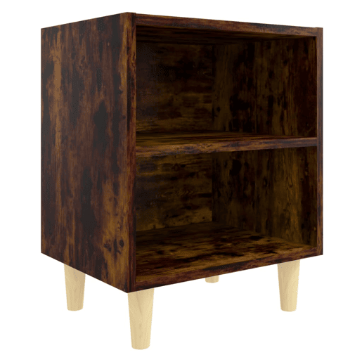 vidaXL Mesa cabeceira pernas de madeira 40x30x50 cm carvalho fumado vidaXL Mesa cabeceira pernas de madeira 40x30x50 cm carvalho fumado