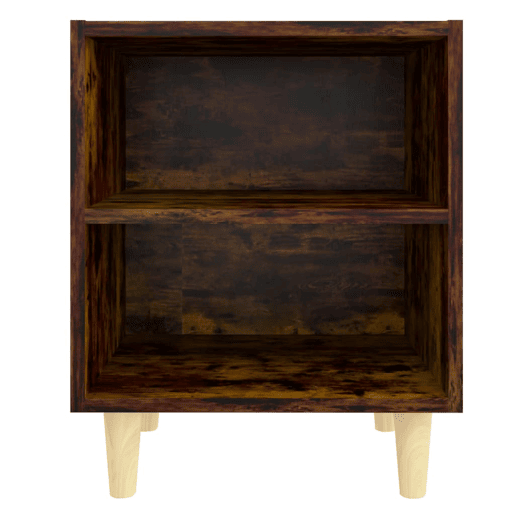 vidaXL Mesa cabeceira pernas de madeira 40x30x50 cm carvalho fumado vidaXL Mesa cabeceira pernas de madeira 40x30x50 cm carvalho fumado