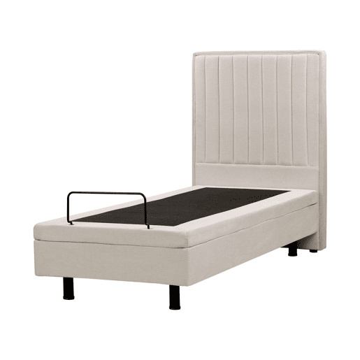 Cama ajustável Tecido DUKE II 80 x 200 cm Creme claro