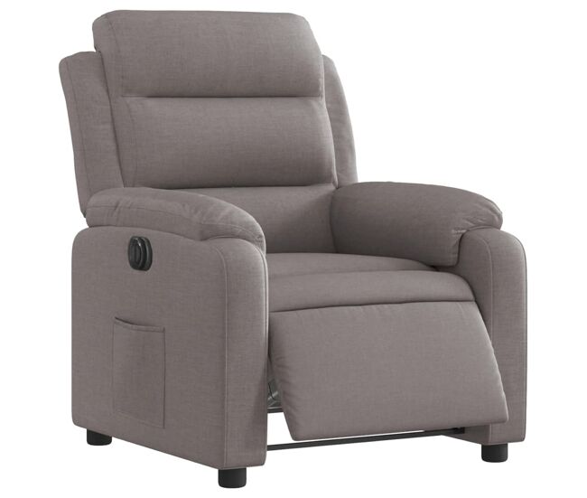 Vidaxl sillón reclinable eléctrico tela gris taupé