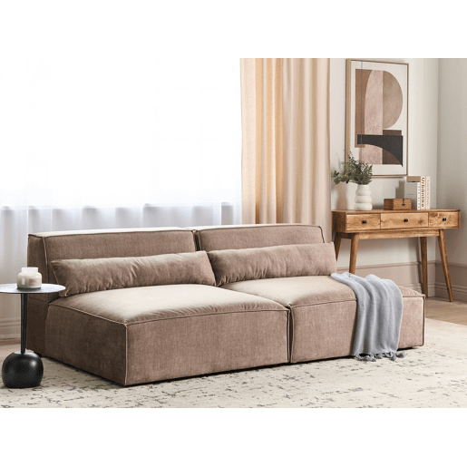 Sofá modular HELLNAR Tecido Castanho claro 2 lugares Sofá modular HELLNAR Tecido Castanho claro 2 lugares
