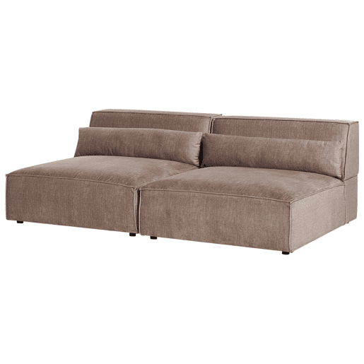 Sofá modular HELLNAR Tecido Castanho claro 2 lugares Sofá modular HELLNAR Tecido Castanho claro 2 lugares