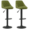 vidaXL Bancos de bar 2 pcs veludo verde-claro