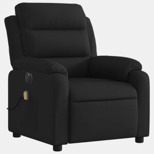 vidaXL Poltrona reclinável de massagens elétrica tecido preto