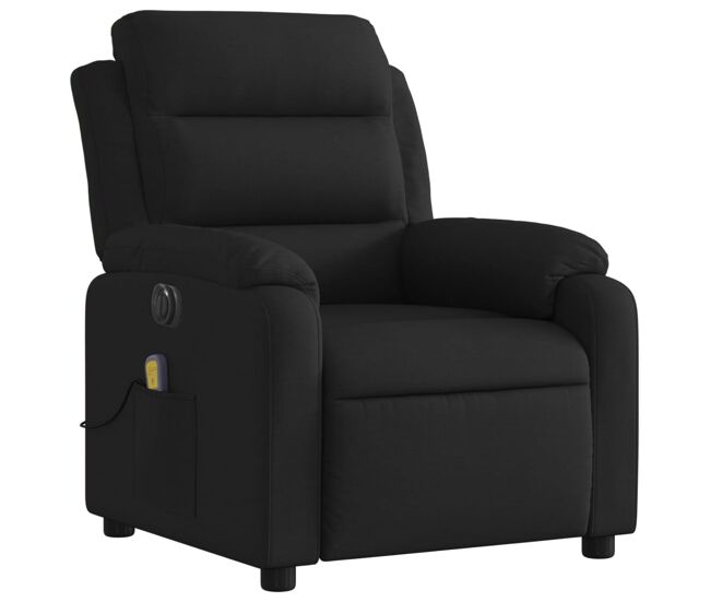 Vidaxl sillón reclinable de masaje eléctrico tela negro