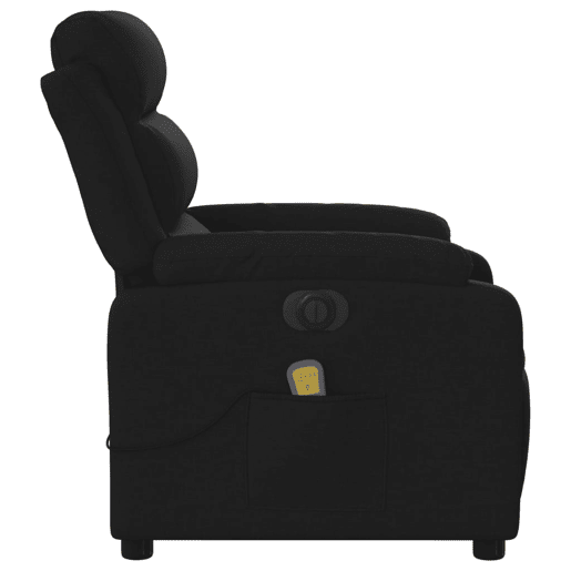 vidaXL Poltrona reclinável de massagens elétrica tecido preto