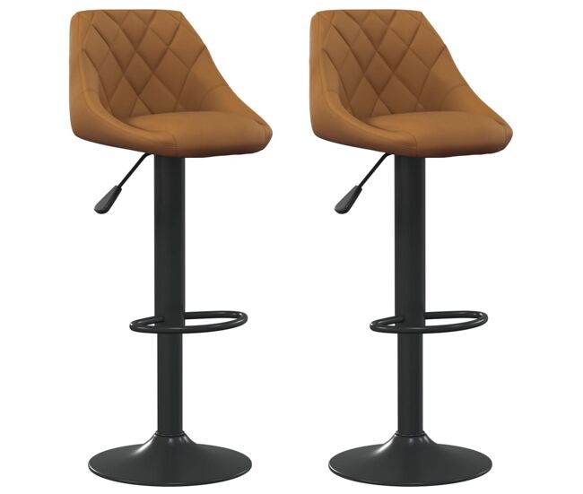 Vidaxl taburetes de cocina 2 unidades terciopelo marrón