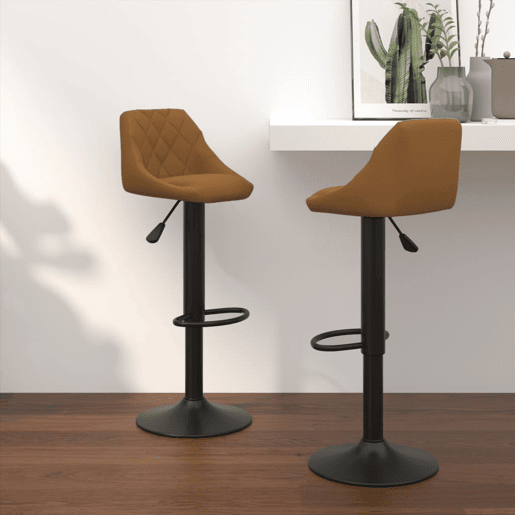 vidaXL Bancos de bar 2 pcs veludo castanho vidaXL Bancos de bar 2 pcs veludo castanho