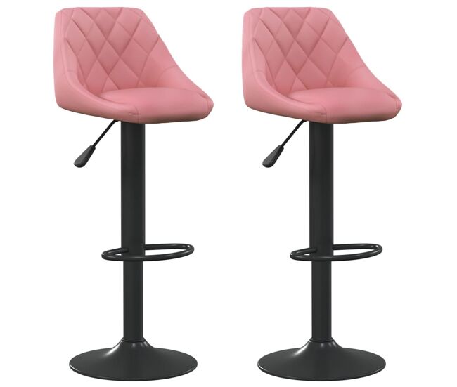 Vidaxl taburetes de cocina 2 unidades terciopelo rosa