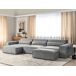 Beliani Sofá modular Poliéster HELLNAR Beliani Sofá modular Poliéster HELLNAR Gris
