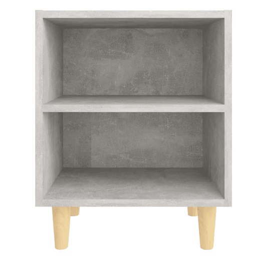 vidaXL Mesa cabeceira pernas madeira maciça 40x30x50cm cinzento cimen. vidaXL Mesa cabeceira pernas madeira maciça 40x30x50cm cinzento cimen.