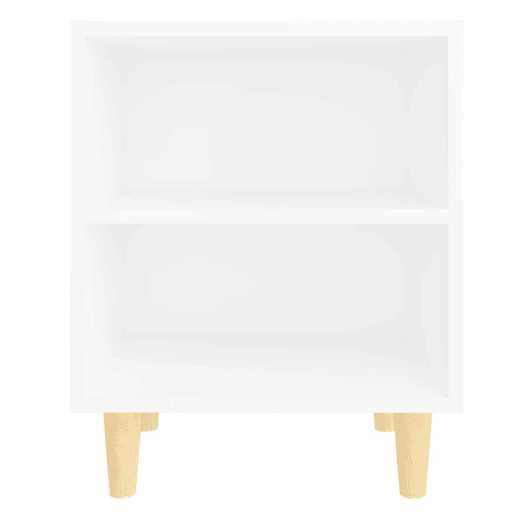 vidaXL Mesa de cabeceira c pernas em madeira maciça 40x30x50cm branco