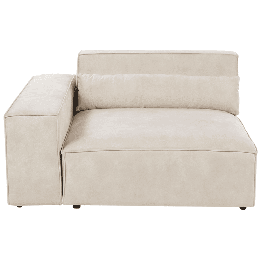 Sofá de canto modular HELLNAR Veludo Creme claro 3 lugares à esquerda Sofá de canto modular HELLNAR Veludo Creme claro 3 lugares à esquerda