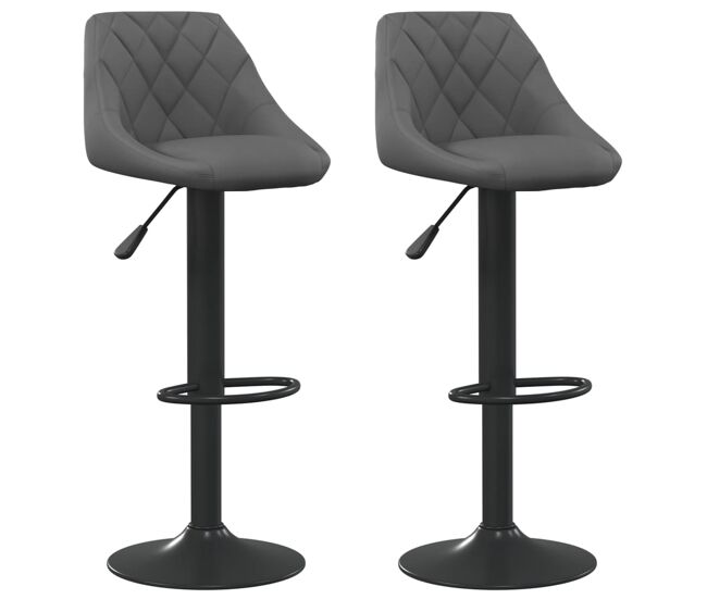 Vidaxl taburetes de cocina 2 unidades terciopelo gris oscuro
