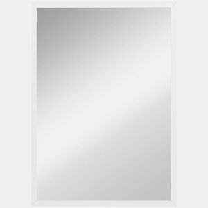 HOMCOM Espelho de Parede Decorativo 50x70 cm Espelho Retangular Espelho de Casa de Banho com 4 Ganchos Metálicos Estilo Moderno para Sala Quarto Entrada Branco