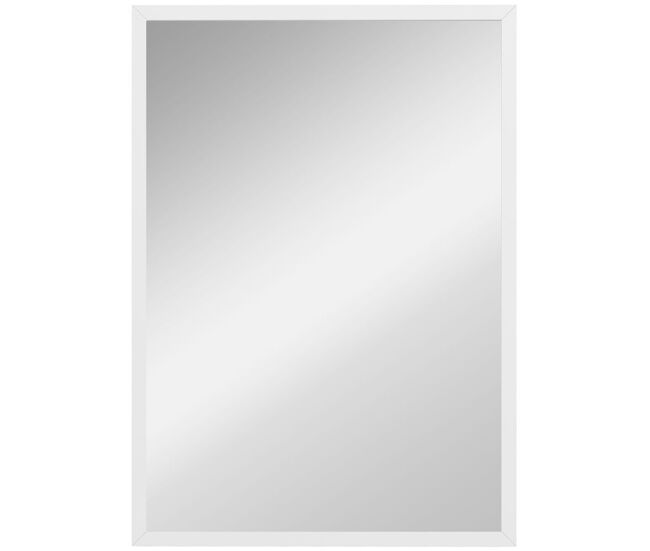 Homcom espejo de pared, 70x50 cm, espejo de baño rectangular, decorativo para salón, entrada, pasillo, horizontal o vertical, blanco
