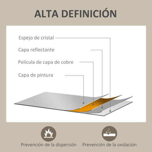 HOMCOM Espelho de Parede Decorativo 50x70 cm Espelho Retangular Espelho de Casa de Banho com 4 Ganchos Metálicos Estilo Moderno para Sala Quarto Entrada Branco