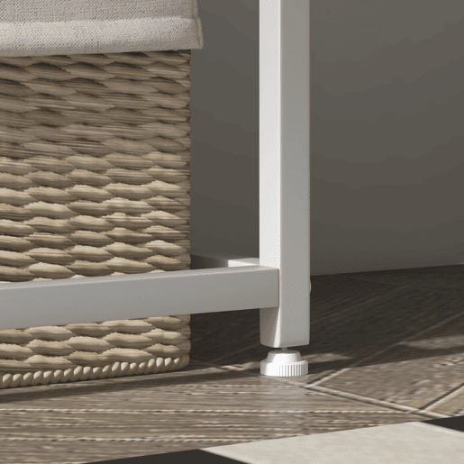 HOMCOM Mesa Consola de Entrada Mesa de Entrada com Estante Aberto e Estrutura de Aço Anti-tombo para Sala Corredor 100x30x87 cm Branco