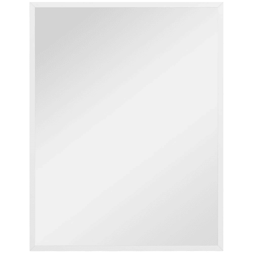 HOMCOM Espelho de Parede Decorativo 70x90 cm Espelho Retangular Espelho de Casa de Banho com 4 Ganchos Metálicos Estilo Moderno para Sala Quarto Entrada Branco